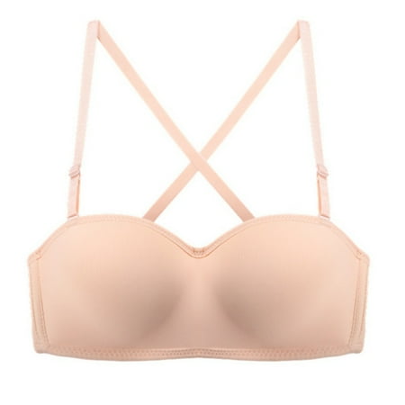 

Wisremt Women Convertible Straps Invisible Bra Without Steel Ring Thin Section Gathered Non-slip Bra