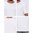thumbnail image 7 of DARING DIVA Men's Knitted T-Shirts Short Sleeve Crew Neck Jacquard T-Shirt M White, 7 of 7
