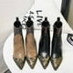 thumbnail image 3 of NECHOLOGY Botas Mujer Adulto Femenino Zapatos Botines mujer Botas versátiles de moda con cremallera lateral de cuero de tacón grueso de lana de otoño e invierno para mujer (Black, 8.5), 3 of 7