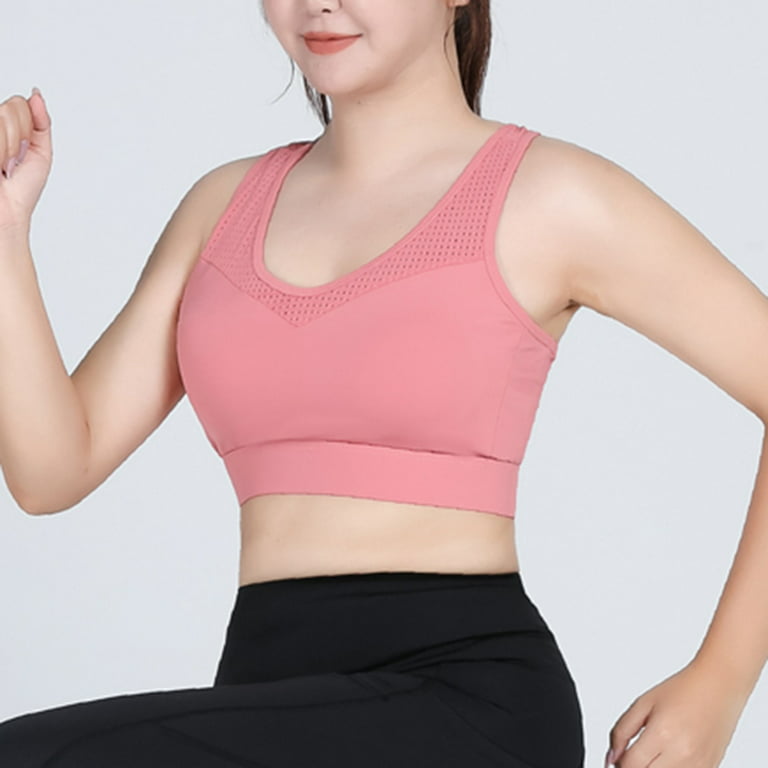 Women Stretchy Breathable Sports Bra for Yoga Running Fitness, Wireless  Shockproof Quick-drying Tops Workout Bra Underwear