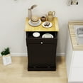 thumbnail image 6 of 10 Gallons Kitchen Tilt Out Trash Cabinet with Hideaway Drawer Wood Kitchen Island Recycling Cabinet Trash Can Holder for Home Kitchen, Black, 6 of 7