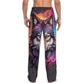thumbnail image 3 of Uemuo Colorful Wolf Head A Pattern Men's Wide Leg Palazzo Lounge Pants with Pockets Light Weight Loose Comfy Casual Pajama Pants-X-Large, 3 of 9