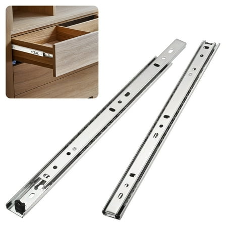 Uxcell 1-Pair Soft Close Drawer Slides, 11.8" Full Extension Ball Bearing Drawer Slides 2 Fold 55lb [Silver]