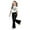 Black, variant on Gaexia Girls' Summer Pant Set,Stylish Girls Casual Outfit Flare Pants and Short Sleeve Top Comfortable Playwear Two Piece Summer Fashion Clothes,140