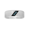 thumbnail image 3 of Mens Blue Diamond Accent Stainless Steel 8MM Comfort Fit Wedding Band - Mens Ring, 3 of 4
