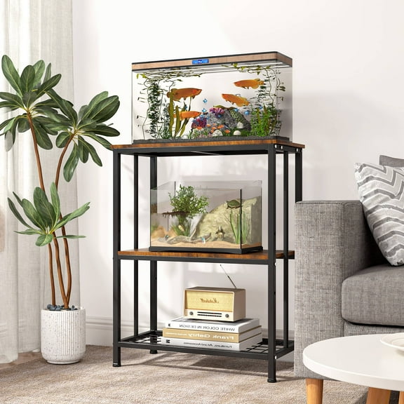 Richryce 20 Gallon Fish Tank Stand, 3-Shelf Heavy Duty Metal Frame for 10-20 Gal Aquarium/Reptile Terrarium