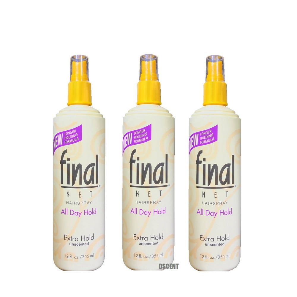 3PC Final Net Hairspray Natural Feeling Extra All Day Hold Unscented Fast Drying