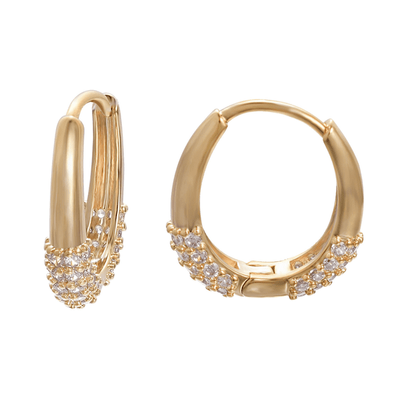 Vissen Stud Earrings for Women Cubic zirconia Gold Plated Stainless Steel Piercing Earrings Hypoallergenic