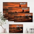 thumbnail image 4 of Designart ' The Road By The Farm In Dark Pink Sunset ' Farmhouse Canvas Wall Art Print, 4 of 4