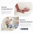 thumbnail image 6 of CONCETTA Armless Office Chair with Wheels - Swivel Rolling & 22° Rocking Recline, Wide PU Leather Seat, for Home Office Desk and Mobile Use, Beige, 6 of 8