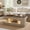 Brown & White, variant on Farmhouse 2-Tier Wood Coffee Table, Rustic Center Table with LED Light, Rectangle Living Room Tables Open Storage Shelf, Wooden Tea Table for Office,Apartment