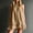 Khaki, variant on Women's Sleeveless Button up Mini Dress Stand Collar Ruffle Hem Loose Tank Dress, Solid Casual Swing Dress for Daily & Beach Outfits Pink