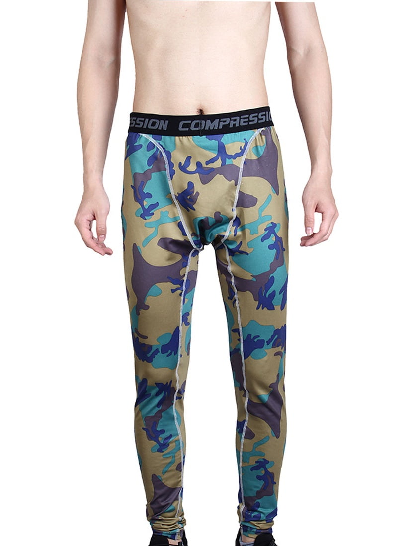 Men Polyester Fiber Compression Base Layer Cycling Pants by Unique-Bargains