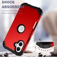 thumbnail image 5 of Decase Compatible with Apple iPhone 16 Phone Case,Shockproof Three Layer Heavy Duty Soft Silicone Rubber Bumper+Hard Plastic Hybrid Protective Case for iPhone 16,Red, 5 of 7