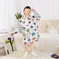 thumbnail image 6 of FORMRS Wearable Blanket Hoodie with Sleeves for Kids Cozy Flannel Sweatshirt, Green Stars, 6 of 7