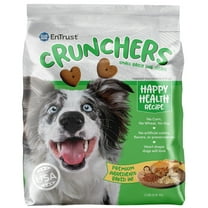 Entrust Crunchers Happy Health Recipe Dog Treats for small medium big dogs – Made in 2-Pound Bag