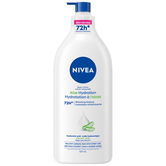 NIVEA Aloe Hydration Body Lotion for Dry Skin with Hyaluronic Acid and Aloe Vera, 625 mL