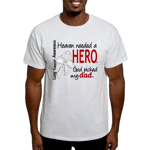 CafePress - Heaven Needed A Hero Lung Cancer Light T Shirt - Men's Classic Graphic T-Shirt