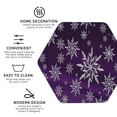 thumbnail image 4 of Disketp Snowflake Gradient Purple Funny Coasters,6 Pcs Leather Coasters With Holder, Perfect Housewarming Hostess Gifts,Protect Furniture From Water Marks Scratch And Damage, 4 of 9