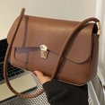 thumbnail image 3 of Bolso versátil para axila para mujer bolso de hombro minimalista de cuero PU bolso de ocio de Color sólido para axila bolso diario para mujer, 3 of 9
