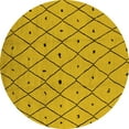 thumbnail image 1 of Ahgly Company Machine Washable Indoor Round Solid Yellow Modern Area Rugs, 6' Round, 1 of 4