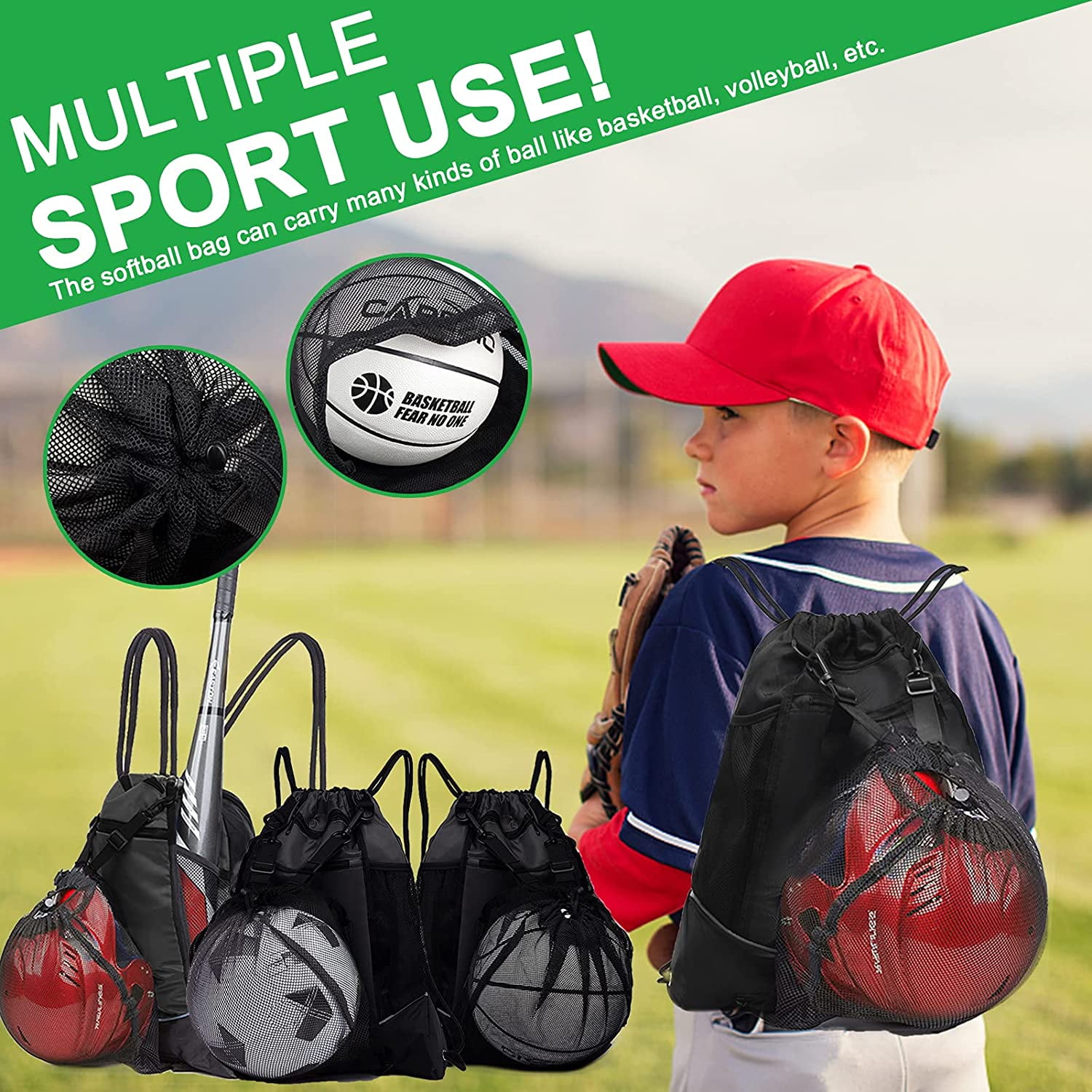 Drawstring baseball bags hotsell