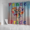 thumbnail image 4 of Peace Love Pride Manx with Rainbow Sunglasses LGBT LGBTQ+ Shower Curtain Cat Lover Kitten Owner Gifts Waterproof Bathroom Bathtub Curtain - 01004, 4 of 5