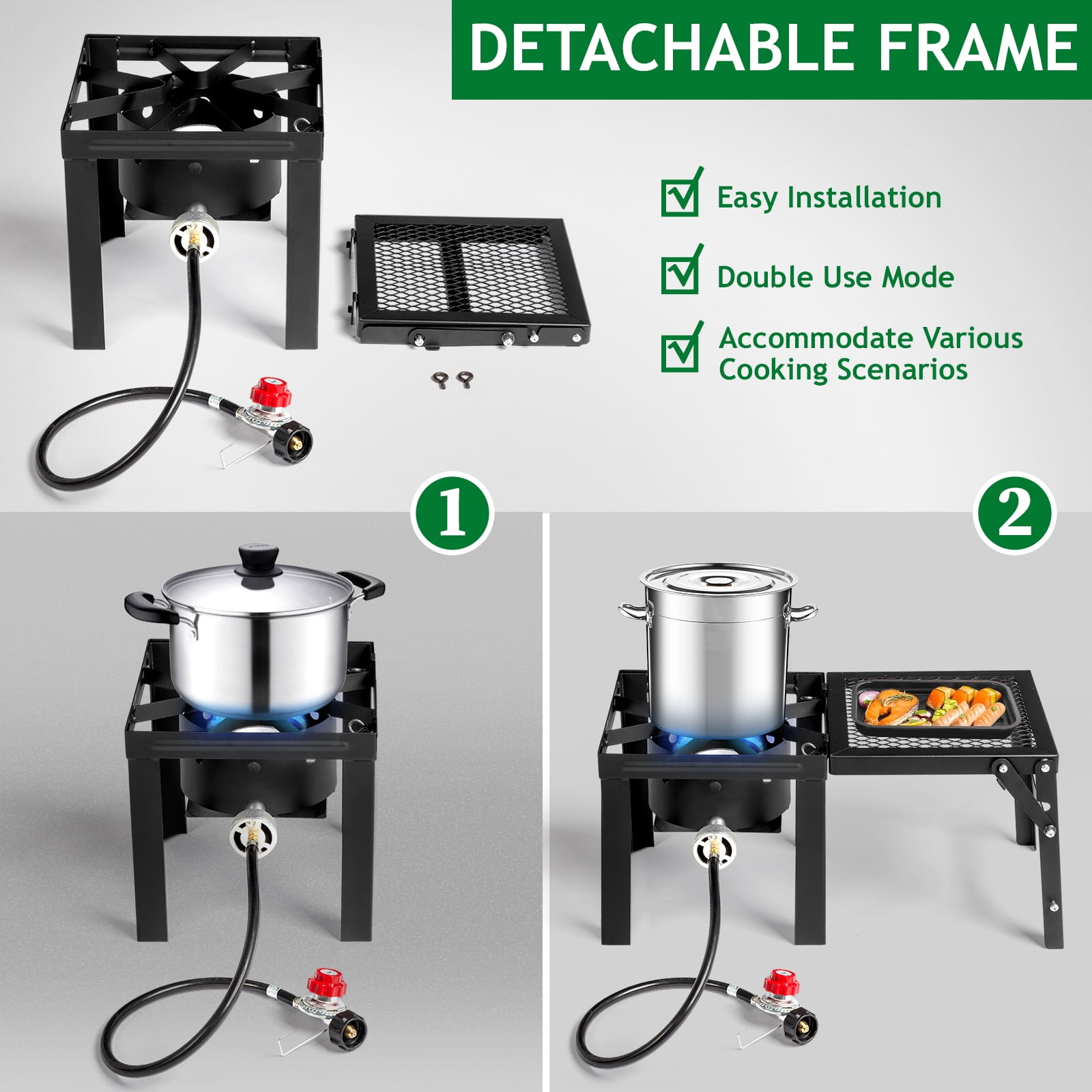 Ktaxon Propane Stove 50000 BTU Cooker Outdoor Camping Picnic Stove Stand BBQ Grill