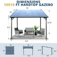 thumbnail image 4 of Unique Choice 10' x 10' ft Outdoor Pergola Gazebo,Wall-Mounted Lean to Metal Awning Gazebo with Roof,Large Heavy Duty for Patio,Decks,Backyard, 4 of 10