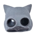 thumbnail image 3 of Gorro de invierno informal perfecl con orejas de gato gris, 3 of 8
