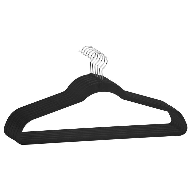 Simplify 24 Pack Extra Wide Velvet Coat Hangers in Black 