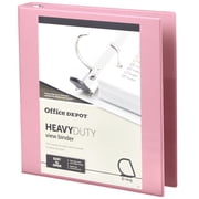 Office Depot® Heavy-Duty View 3-Ring Binder, 1 D-Rings, Pink