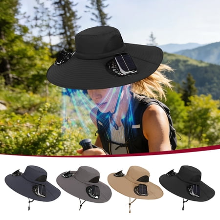 Viflosae Solar Hat Solar Fan Outdoor Fishing Hat Summer Fisherman Hat Solar USB Charging -purpose Fan Hat Men s Strong Wind Charging Fan