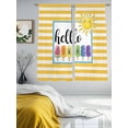 thumbnail image 3 of Yellow Striped Sheer Curtains 72 Inch Length 2 Panels Set Window Treatments, Farmhouse Stripes Modern Abstract Art Rod Pocket Semi Curtains for Living Room/Bedroom/Kitchen Décor, 104"W x 72"L, 3 of 7