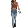 thumbnail image 2 of Yuemengxuan Women Fashionable Simple Style Knitted Vest, Solid Color V-neck Sleeveless Tops, 2 of 5