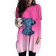 thumbnail image 1 of Camiseta larga para mujer con estampado de Lilo y Stitch de Disney Kawaii, camiseta de manga larga, camiseta informal con bolsillo, ropa de diseñador, 1 of 5