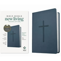 NLT Premium Value Compact Bible, Filament Enabled (Leatherlike, Navy Cross), (Hardcover)