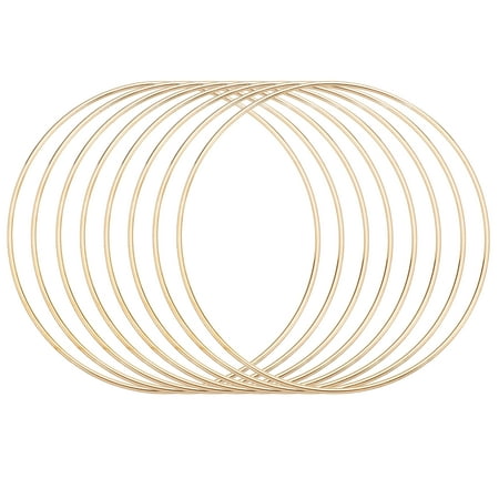 Uxcell 8Pcs Dream Catcher Rings, 6.3" Metal Hoops for Crafts Wreath Hoop Rings for Wall Hanging Crafts Home Decorations DIY Wedding Wreath Decor, Gold 6.1"