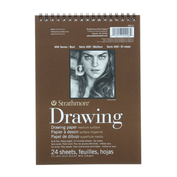 Strathmore Bloc de Papier Spiralé Dessin Moyen 6"X8"-24 Feuilles