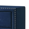thumbnail image 4 of Cale 26 Inch Modern Wood Nightstand, Velvet Upholstered, Nailhead, Blue - Saltoro Sherpi, 4 of 6