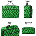 thumbnail image 3 of Green and Black Wavy Checkered Insulated Lunch Bag Teens,Bento School Lunch Bag for Teens for Work,Picnic or Travel 10.6x7.7x4.3 Inches,12 Can Capacity, 3 of 6