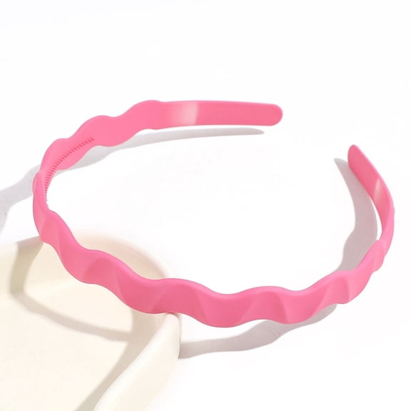 Plastic Wavy Hair Bands for Girls Women Hot Pink 120mm