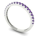 thumbnail image 2 of 0.57 ct Brilliant Round Cut Natural Amethyst 14k White Gold Stackable Band SZ 5.25, 2 of 6