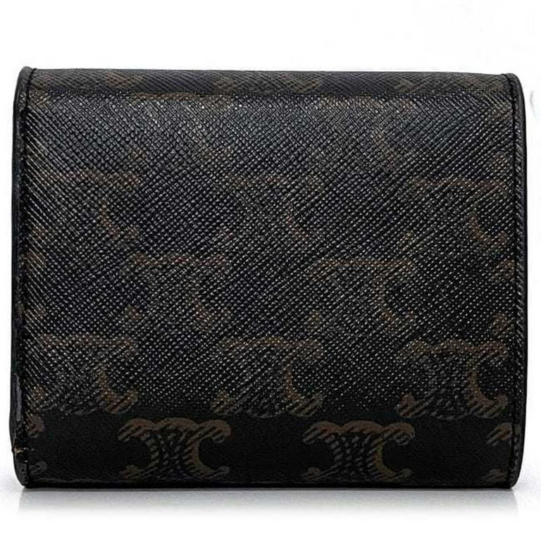 Celine Medium Trifold Leather Canvas Compact Wallet Black purchases Monogram Purse Classic