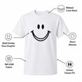 thumbnail image 4 of Smiley Face Graphic Tee | Unisex Classic Fit Crew Neck Short Sleeve T-Shirt | S–4XL, 4 of 9