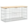 thumbnail image 1 of vidaXL Patio Bench Outdoor Park Bench Seating Gabion Design Solid Wood Pine, 1 of 6