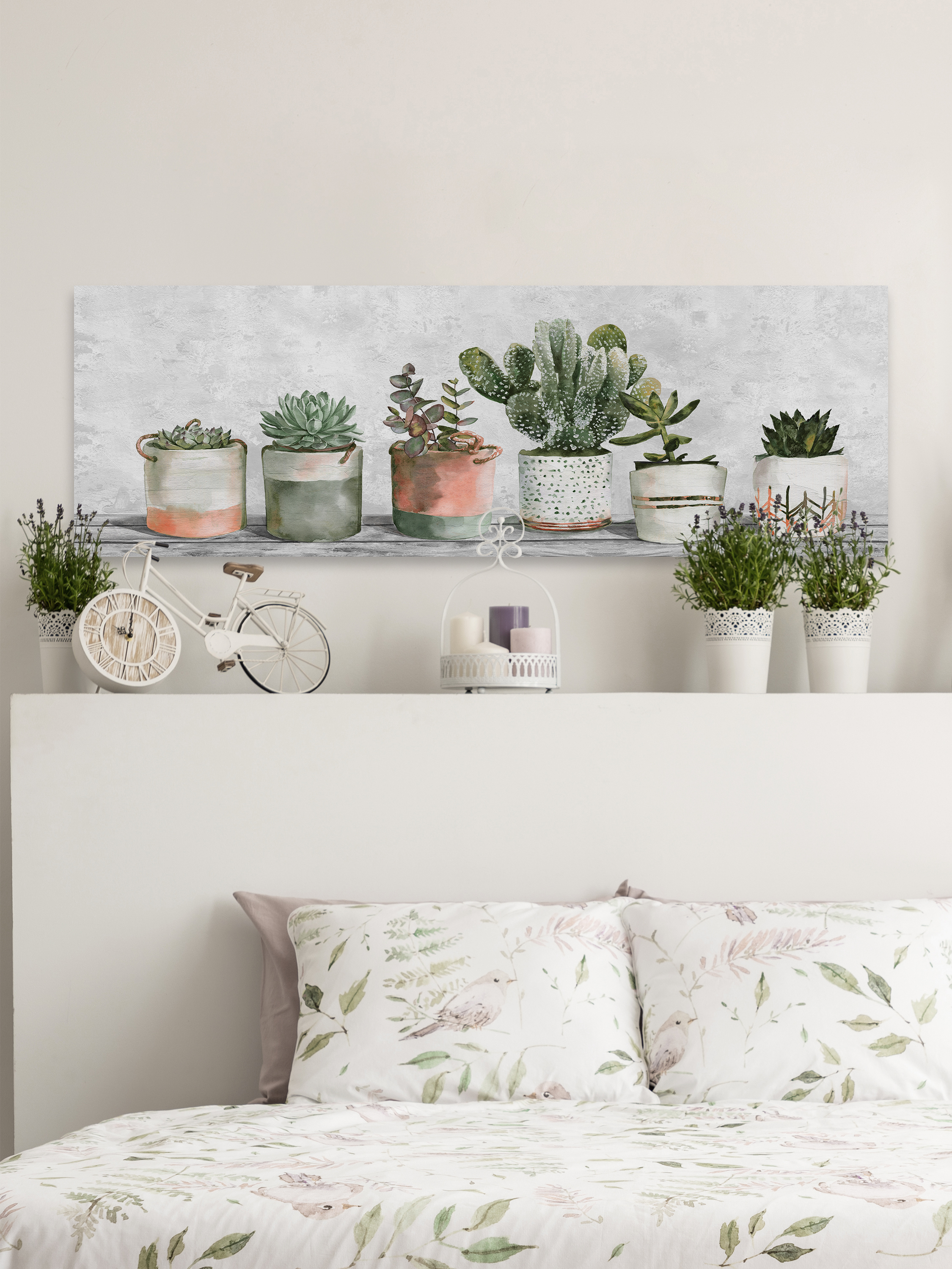 Marmont Hill Cacti Tribe Canvas Wall Art, 10" x 30"