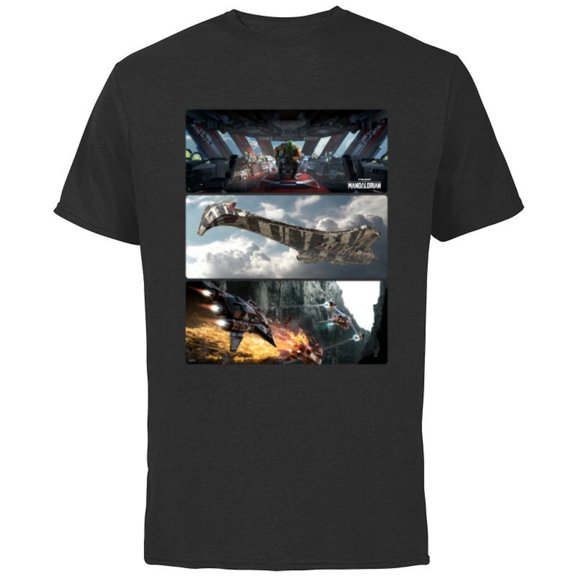 Star Wars The Mandalorian Season 3 Pirate Battle Concept Art - Short Sleeve Cotton T-Shirt for Adults - Customized-White
