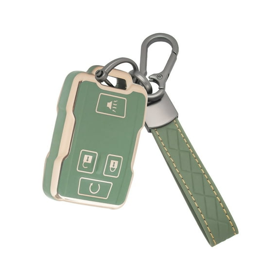 Xotic Tech Green Full Cover TPU Keyless Entry Key Fob Cover Shell Case w/Keychain Compatible with Chevrolet Colorado Silverado Suburban Tahoe Silverado 1500 2500 3500HD or GMC Canyon Yukon Sierra