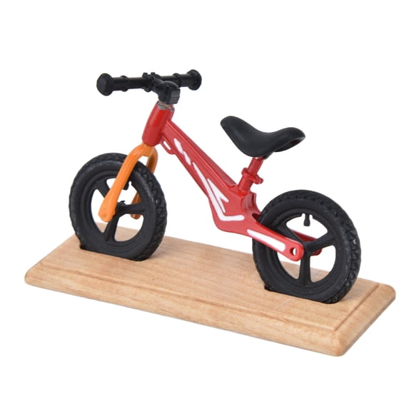 Domqga Miniature Metal Bike,Dollhouse Bicycle,Dollhouse Mini Bike Metal Composite Wood Miniature Mountain Bike for Doll House Decoration